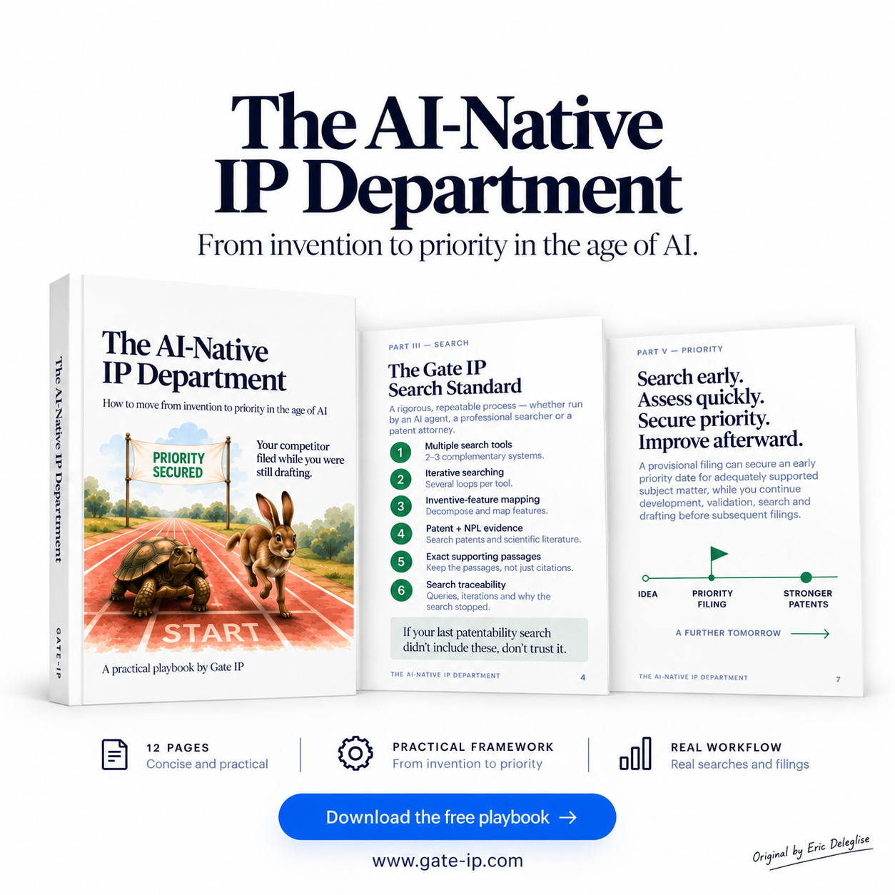 Promotional image for The AI-Native IP Department playbook.